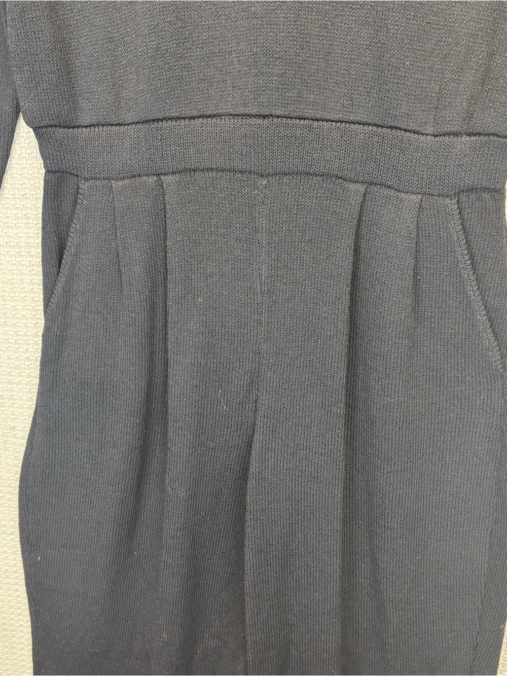 Vtg St John Knit Jumpsuit Black Size 8 Mock Turtleneck Classic Quiet Luxury EUC - Picture 3 of 12